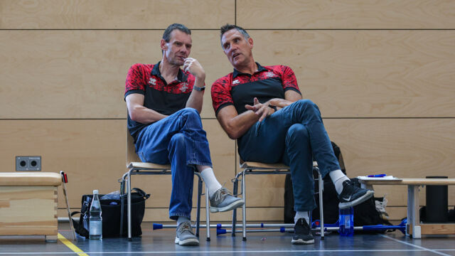 Haben noch einiges zu besprechen: Mike Koch (l.) und Hansi Gnad (r.) / Foto: Frank Fankhauser