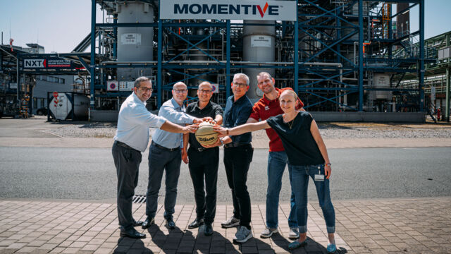 Die Momentive Performance Materials GmbH ist neuer Goldpartner der BAYER GIANTS. Foto: Althoff