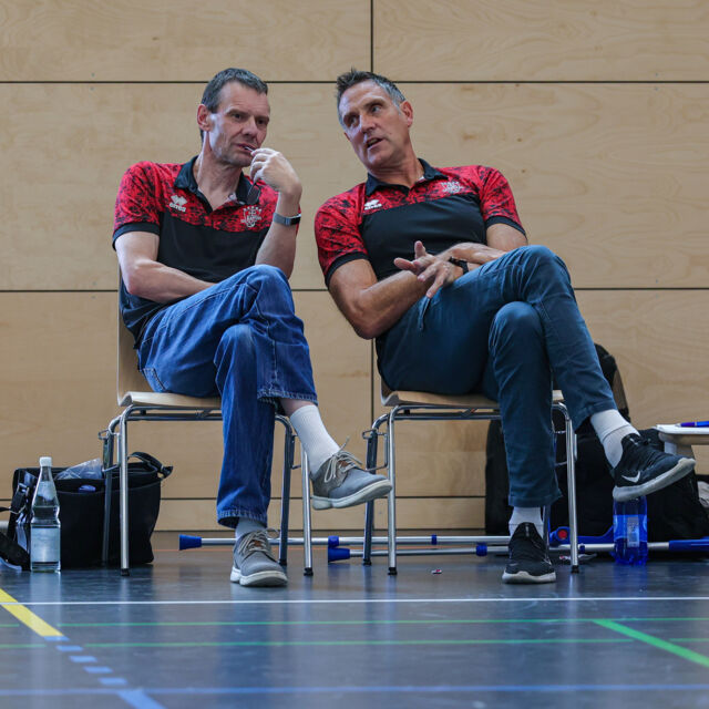 Haben noch einiges zu besprechen: Mike Koch (l.) und Hansi Gnad (r.) / Foto: Frank Fankhauser